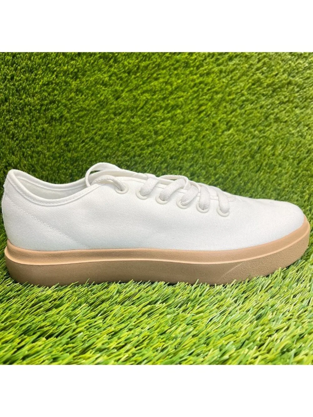 Allbirds Canvas Piper 2 Womens Size 10 White Gum Athletic Running Shoes Sneakers